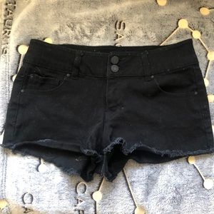 Black jean shorts